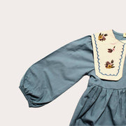 VESTIDO MANGA LARGA CUELLO BLANCO