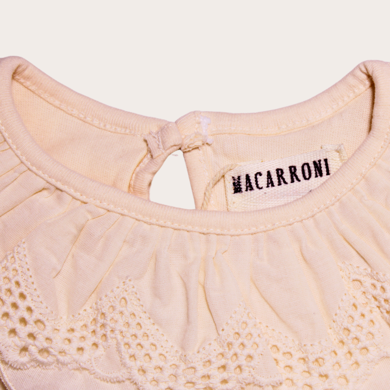 BLUSA DE MANGA LARGA CON CUELLO DE ENCAJE