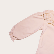 BLUSA DE MANGA LARGA CON CUELLO DE ENCAJE
