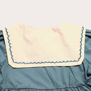 VESTIDO MANGA LARGA CUELLO BLANCO