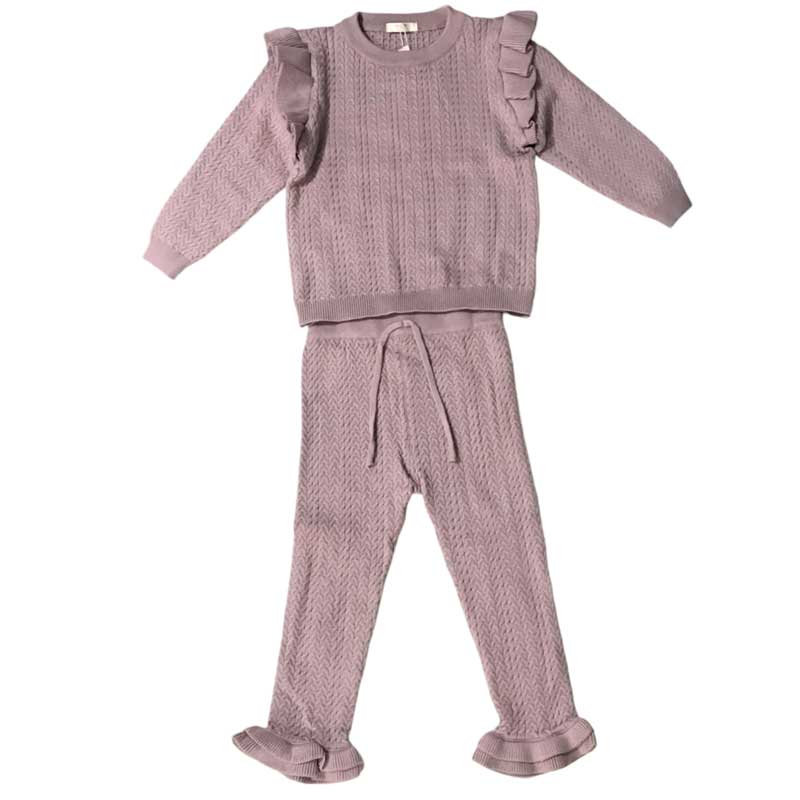 SET DE PANTALON Y SUETER CON VOLANTES