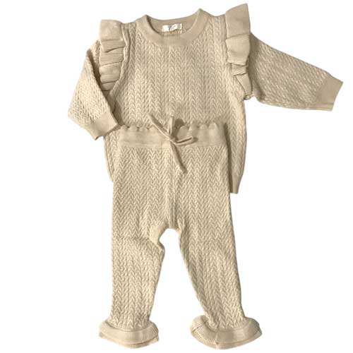 SET DE PANTALON Y SUETER CON VOLANTES