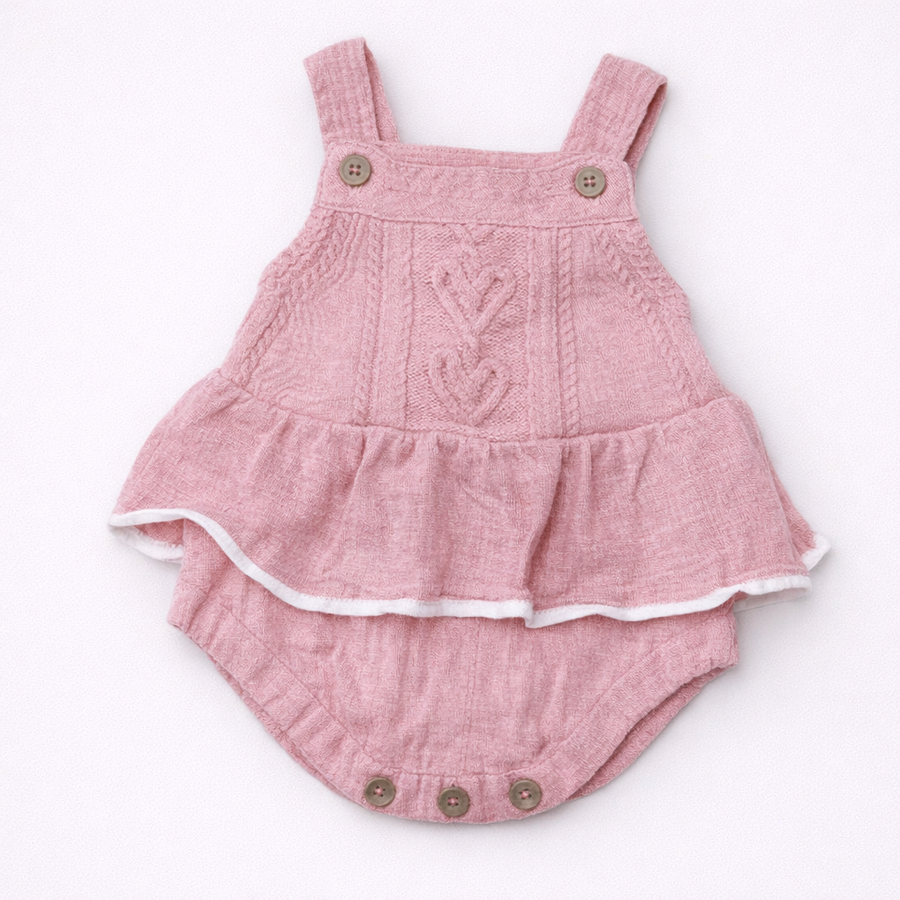 Pelele Tejido con Falda Rosa