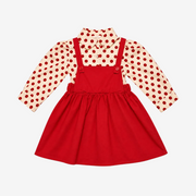 Set Blusa Boleada y Vestido Rojo
