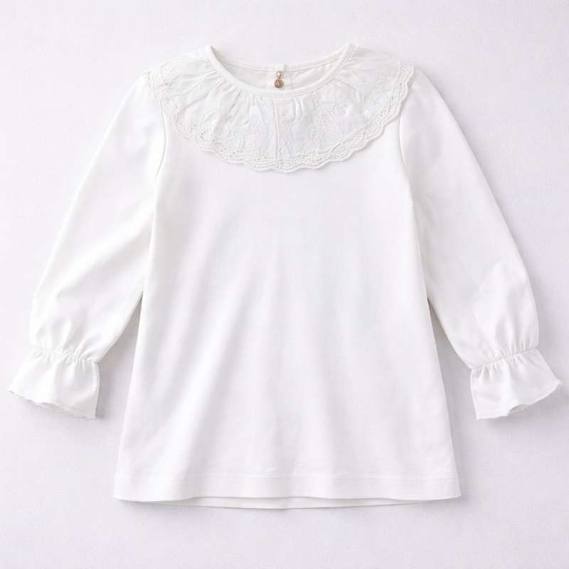 Blusa Cuello Encaje Ancho